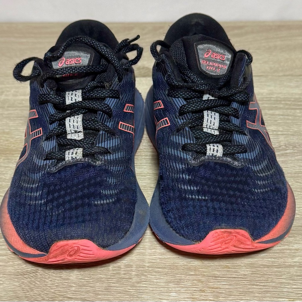 Asics Gel Kayano Lite 2 Navy Coral Running Shoes Womens 6.5 - Picture 2 of 7